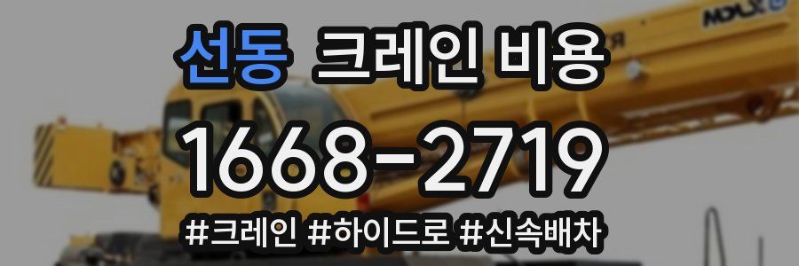 선동 크레인 비용