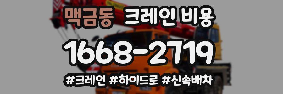 맥금동 크레인 비용