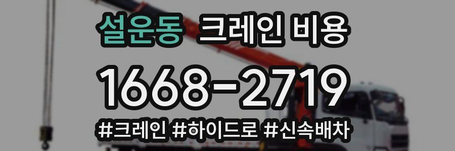 설운동 크레인 비용