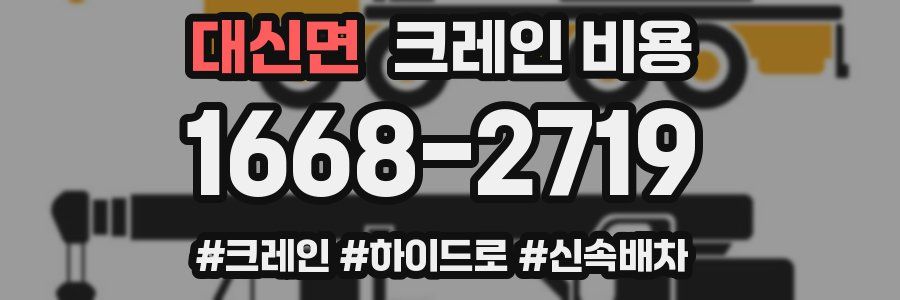 대신면 크레인 비용