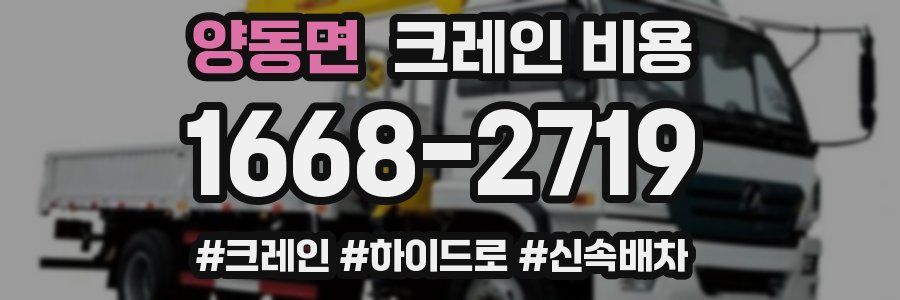 양동면 크레인 비용