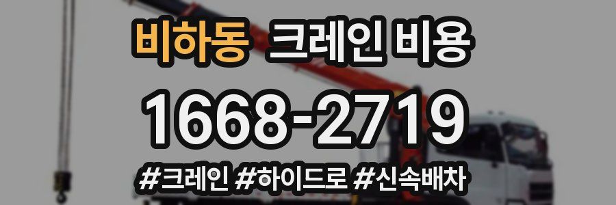 비하동 크레인 비용