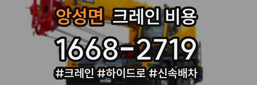 앙성면 크레인 비용