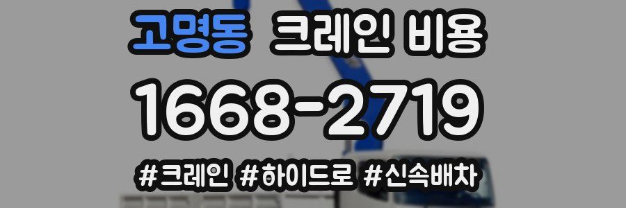 고명동 크레인 비용