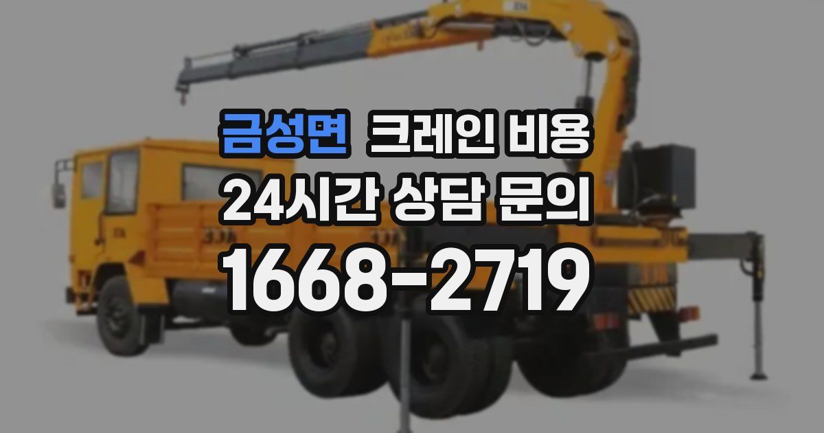 금성면 크레인 비용