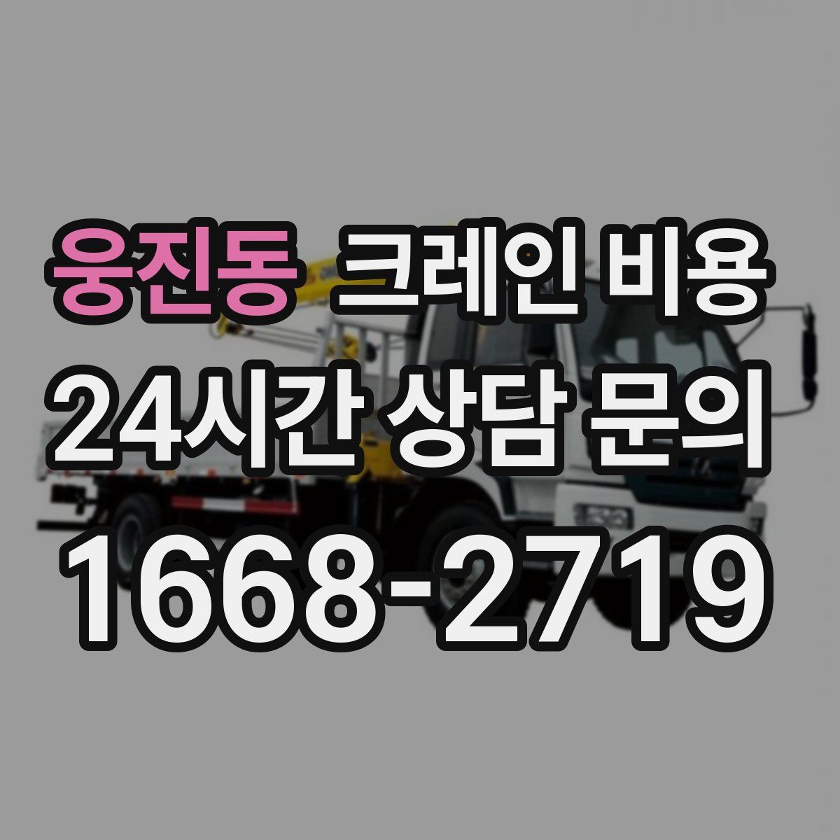 웅진동 크레인 비용