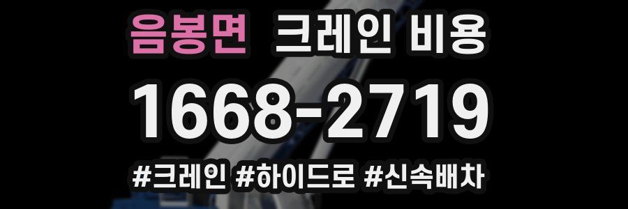 음봉면 크레인 비용