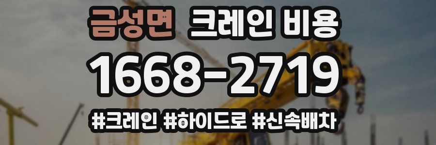 금성면 크레인 비용