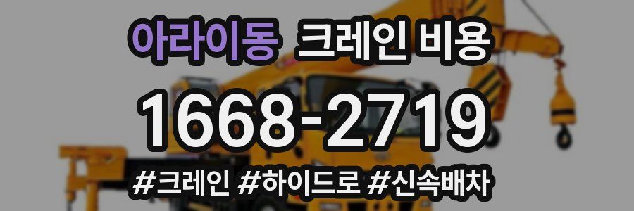 아라이동 크레인 비용
