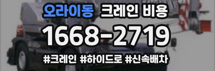 오라이동 크레인 비용