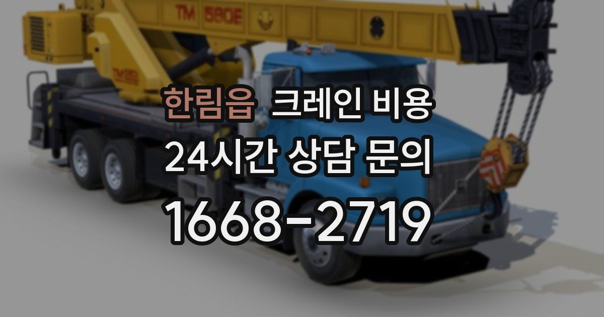 한림읍 크레인 비용