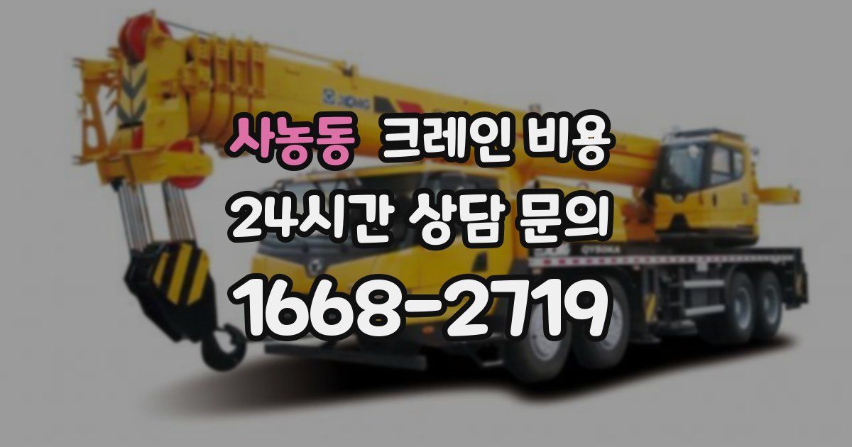 사농동 크레인 비용