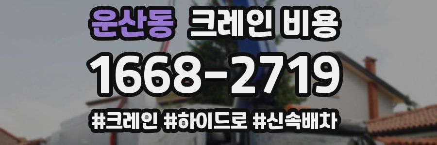 운산동 크레인 비용
