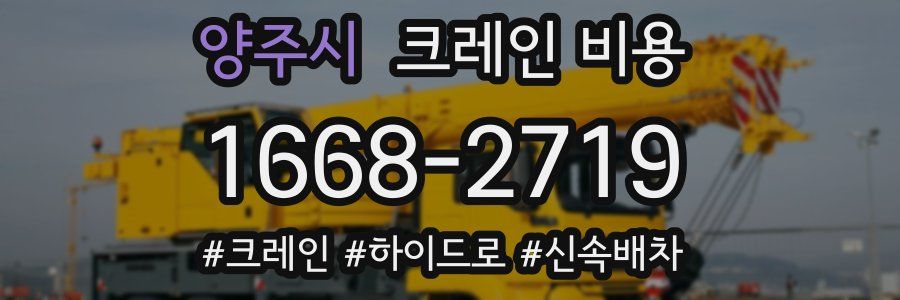 양주시 크레인 비용