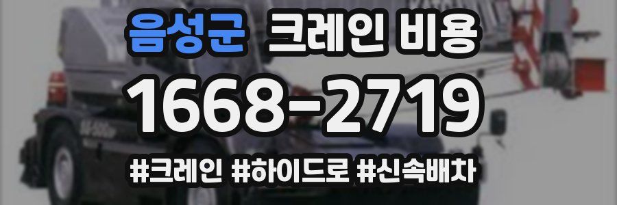 음성군 크레인 비용
