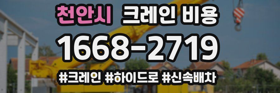천안시 크레인 비용