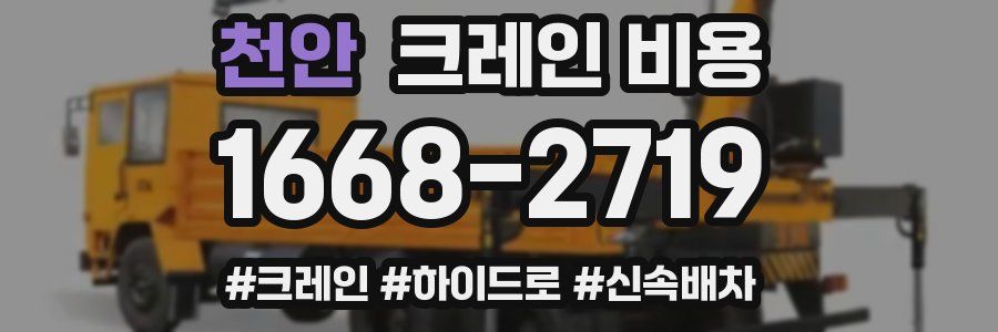 천안 크레인 비용