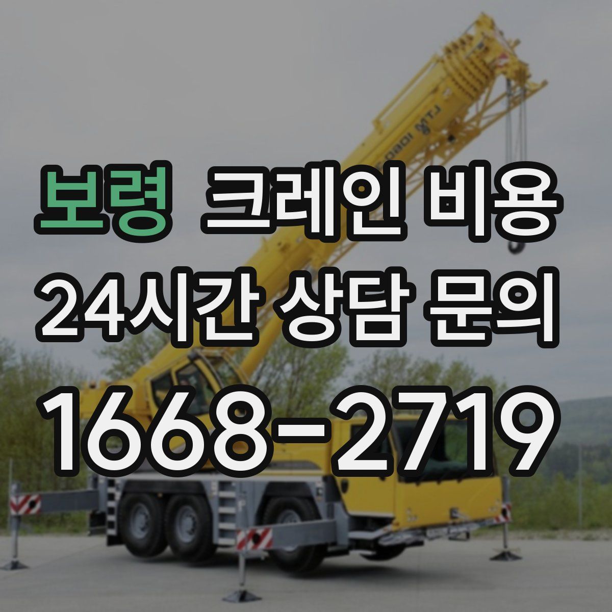 보령 크레인 비용