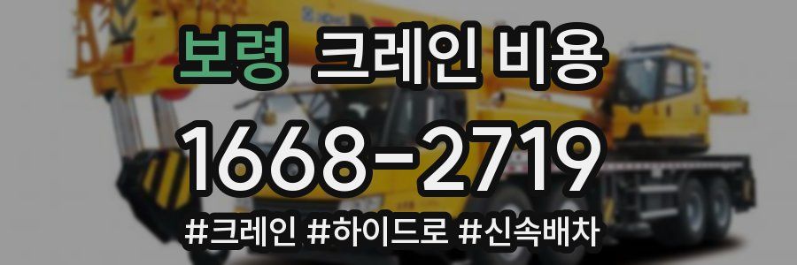 보령 크레인 비용