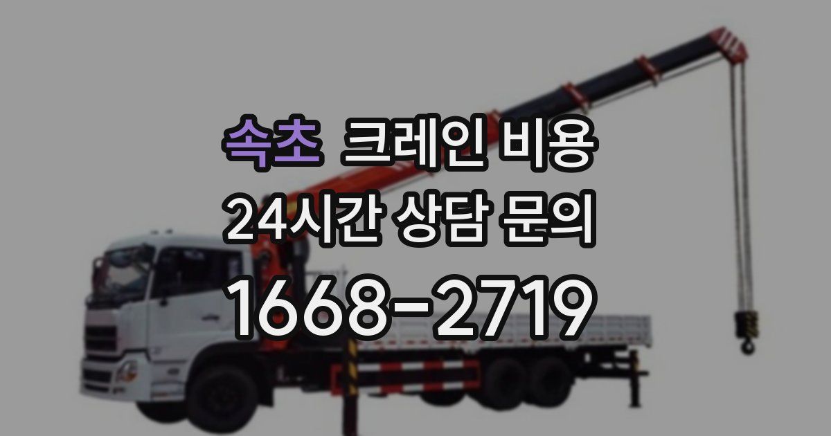 속초 크레인 비용