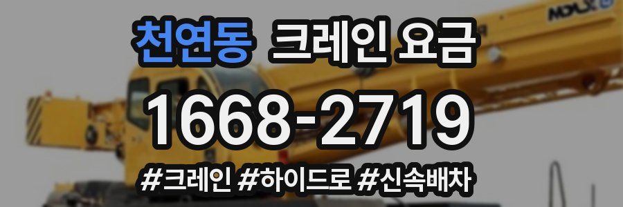 천연동 크레인 요금