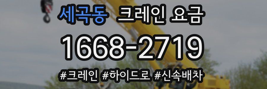 세곡동 크레인 요금