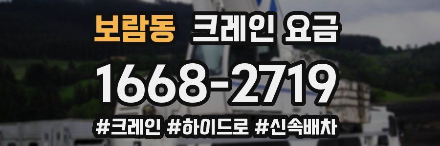보람동 크레인 요금