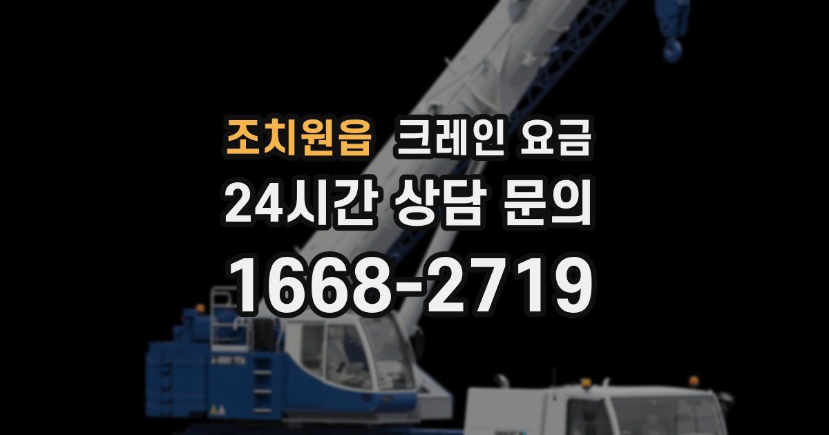 조치원읍 크레인 요금