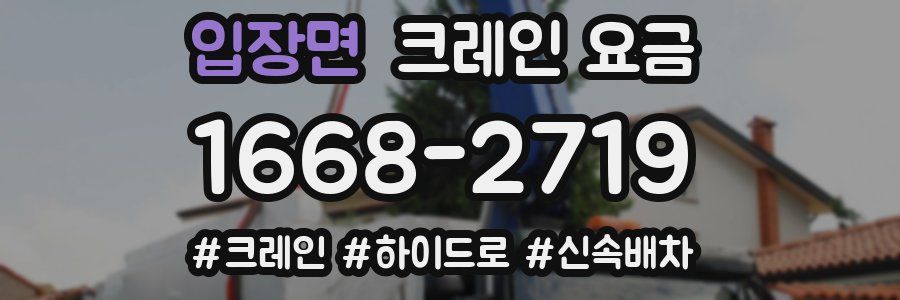 입장면 크레인 요금