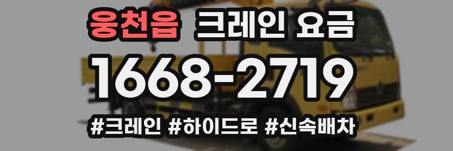 웅천읍 크레인 요금