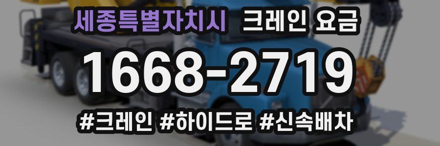 세종특별자치시 크레인 요금