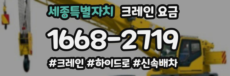 세종특별자치 크레인 요금
