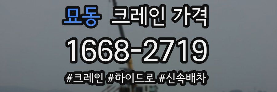 묘동 크레인 가격
