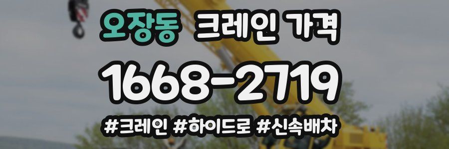오장동 크레인 가격