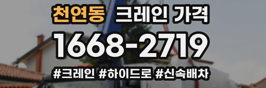 천연동 크레인 가격