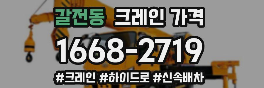 갈전동 크레인 가격
