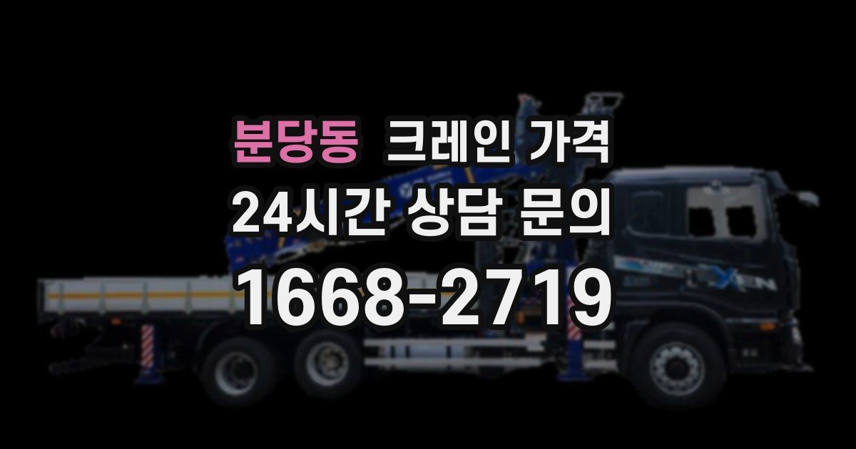 분당동 크레인 가격