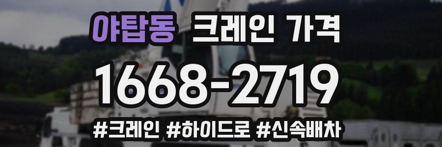 야탑동 크레인 가격