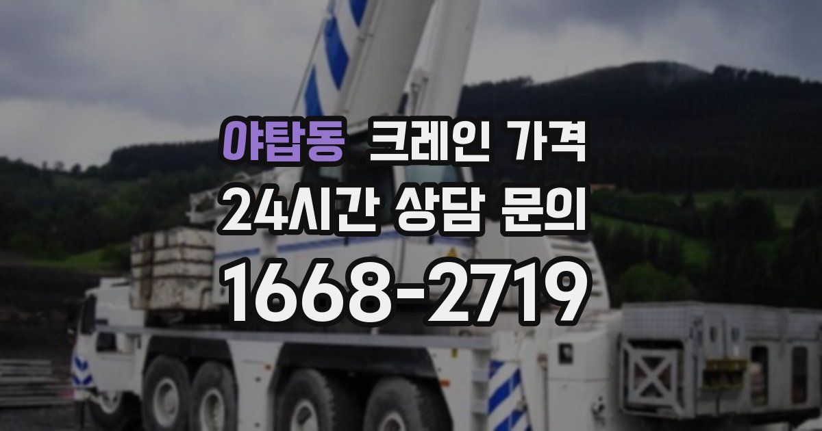 야탑동 크레인 가격