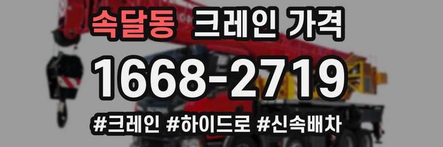 속달동 크레인 가격
