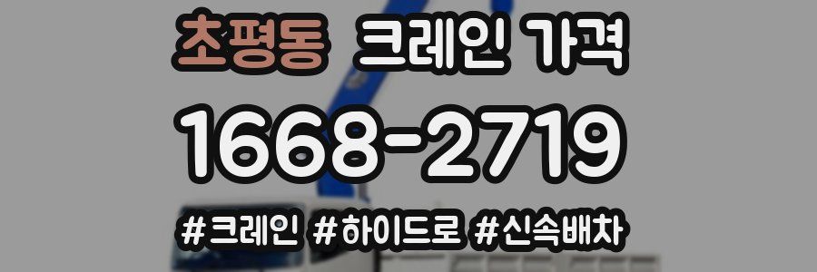 초평동 크레인 가격