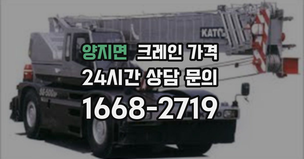 양지면 크레인 가격