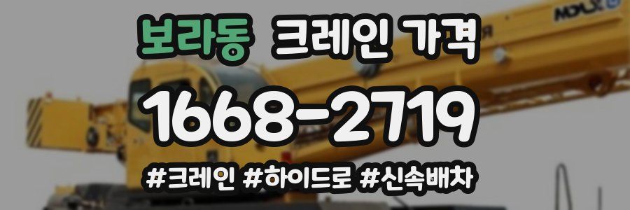 보라동 크레인 가격