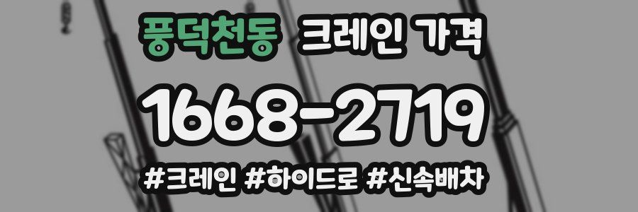 풍덕천동 크레인 가격