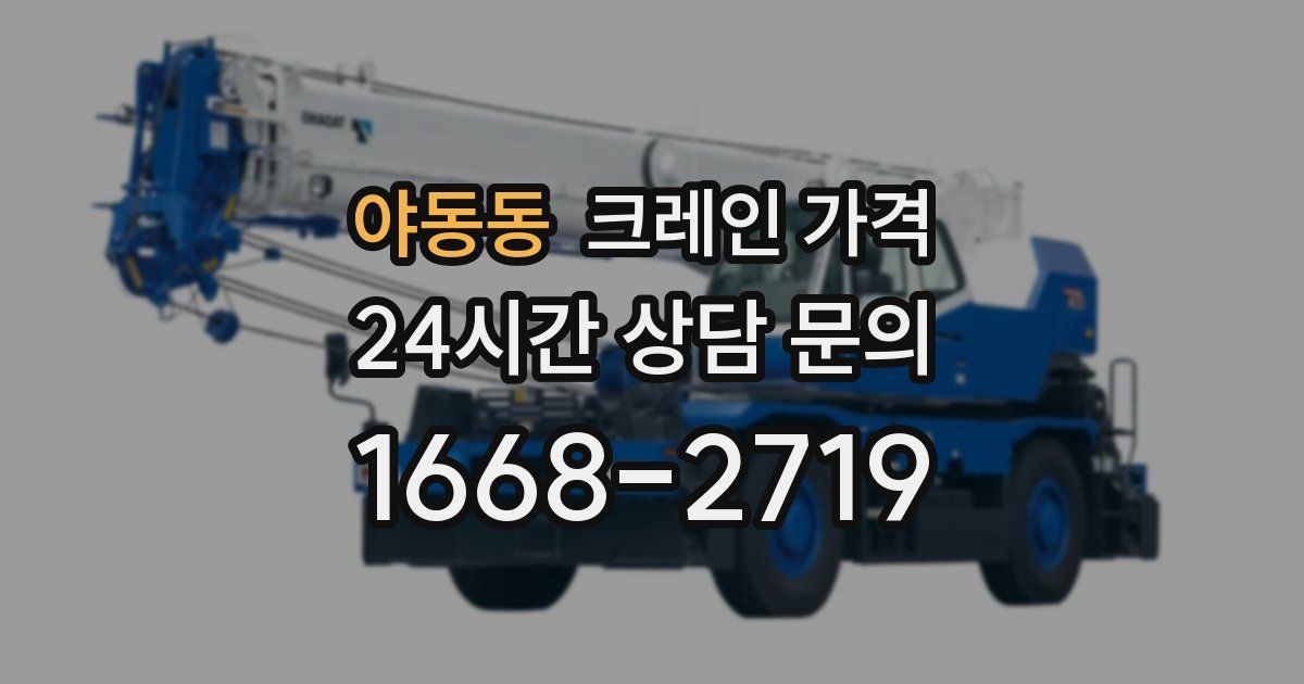 야동동 크레인 가격