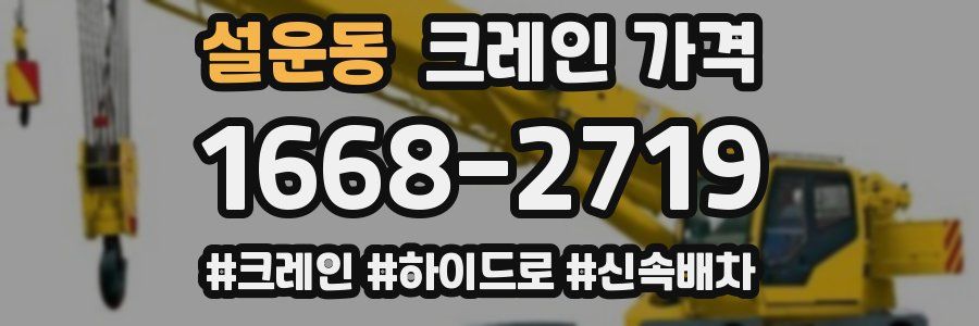 설운동 크레인 가격
