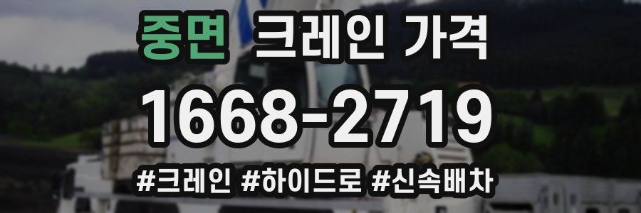 중면 크레인 가격