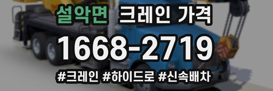 설악면 크레인 가격