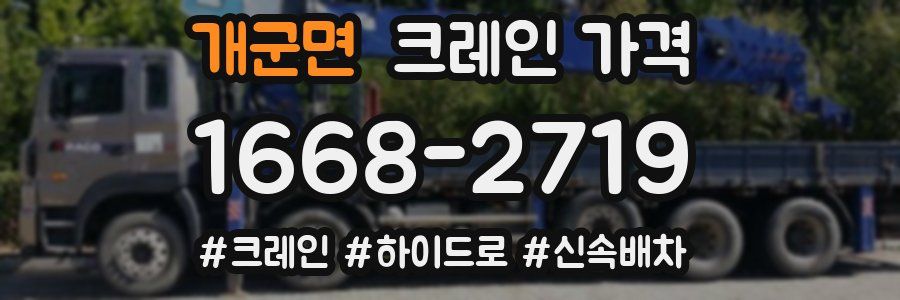 개군면 크레인 가격