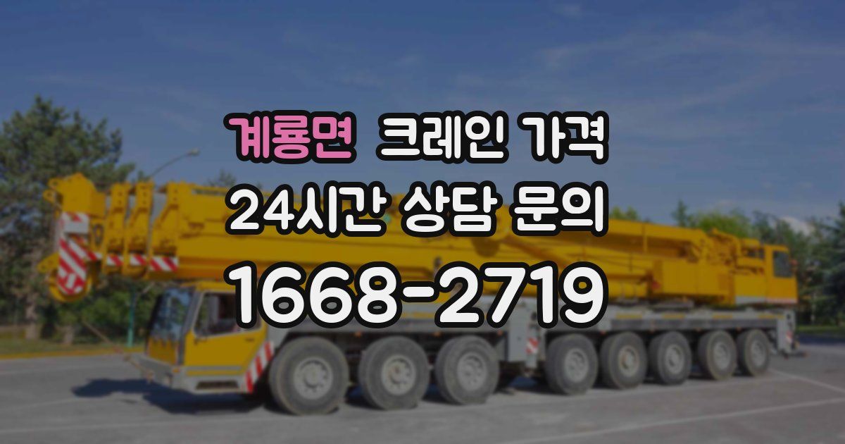 계룡면 크레인 가격